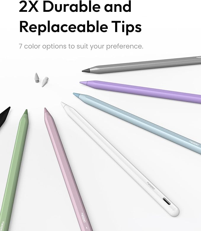 Metapen Pencil A8 for Apple iPad 2018-2025, (2X Faster Charge), Tilt Sensitivity, Pixel Precision, Stylus Pen for iPad 11/10/9/8/7/6th Gen, Pro 12.9/11/13-inch M4, Air 3/4/5/M2/M3, Mini 5/6th, Purple