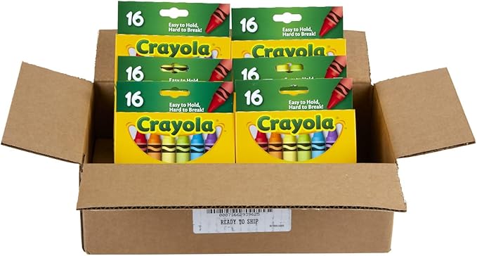 Crayola Jumbo Crayons Bulk, 6 Sets of 16 Large Crayons for Toddlers & Kids, School Supplies, Gifts [Amazon Exclusive]