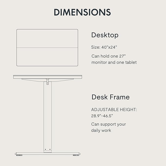 FLEXISPOT Standing Desk Electric Height Adjustable Desk with 40 x 24 Inch Splice Board, Home Office Computer Workstation, White Top + White Frame