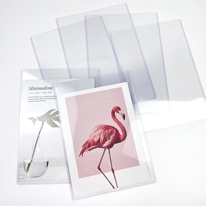 Rainmae 12 Pack 8.5" x 14" Rigid Print Protectors, Clear Waterproof Hard Plastic Page Sheet Protectors, Paper Sleeves Photo Plastic Sleeves Hard Document Birth Certificate Protector
