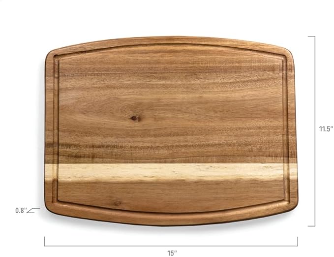 PICNIC TIME Disney Mickey and Minnie Mouse Thanksgiving Ovale Acacia Cutting Board Serving Board Charcuterie Cheese Board with Juice Groove Holiday Kitchen Decor Gift, (Acacia Wood)