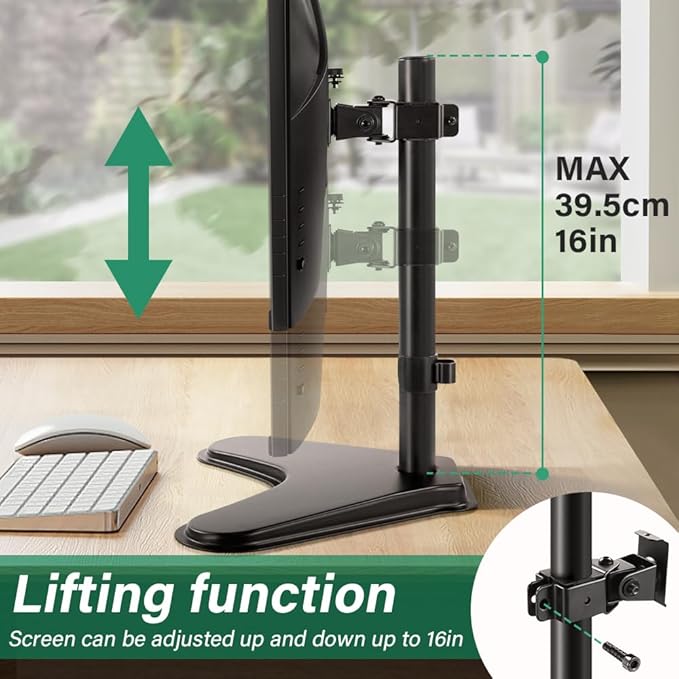 FURWOO Adjustable Tvstand Single Computer Monitor Riser for 13'' to 32'' Screen,75x75mm,100x100mm