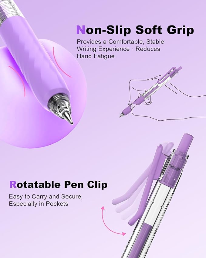 Acrylic Colored Pens Set, 36 Colors Retractable Gel Ink Pens, 0.7mm Fine Point Colorful Pen for Black Paper, Rock, Glass, Fabric and Art Crafts Supplies, Color Pen for Journaling Note Taking