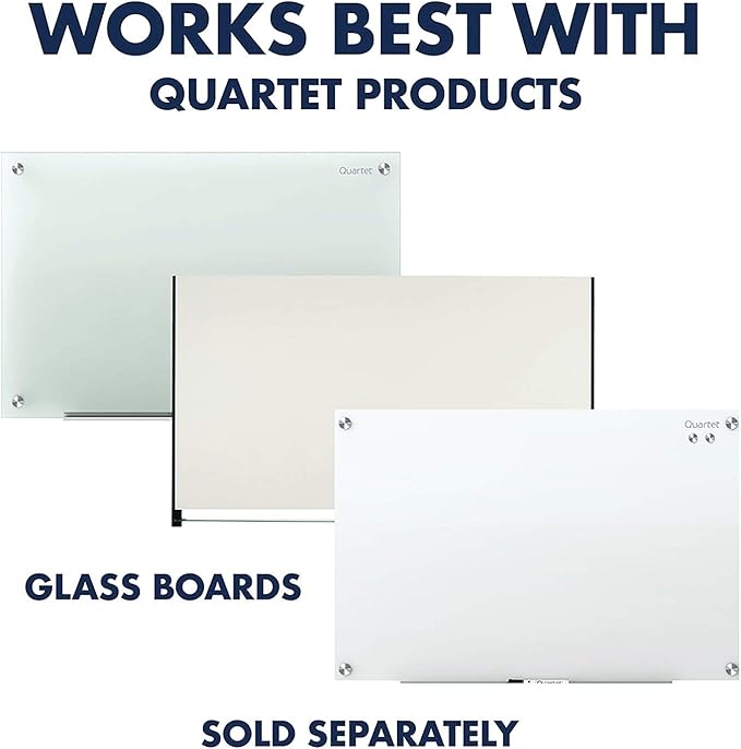 Quartet Strong Magnets, Glass Whiteboard, Dry Erase Board, Large, Assorted Colors, 12 Pack (85393)