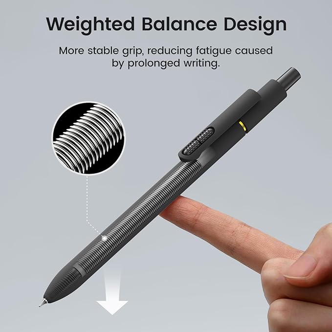 16Pcs Black Gel Pens - 0.7mm Medium Point Black Ink Pens | Smooth Writing - Quick Drying Retractable Pen for Men Women (Black - 16Pcs)