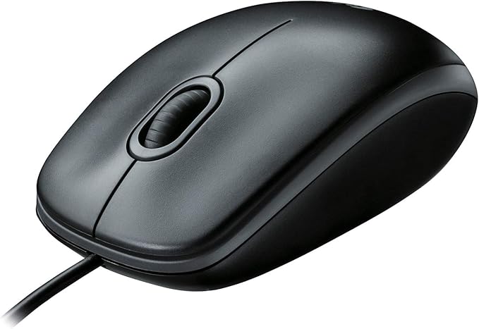 Logitech B100 Wired Mouse for Computer and Laptop, USB Corded Mouse, Right or Left Hand Use - Black