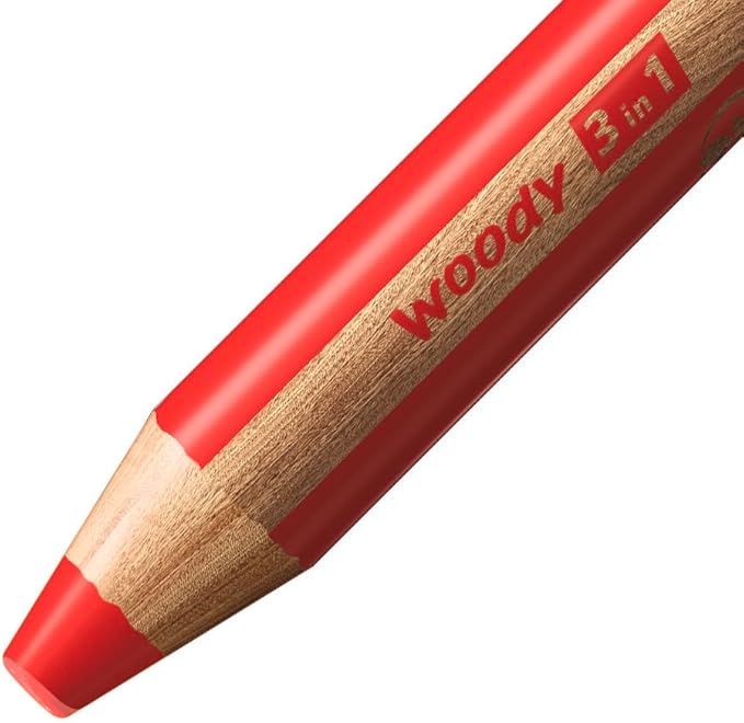 STABILO Multi-Talented Pencil woody 3 in 1 ARTY - Pack of 10 - Assorted Colors with Sharpener