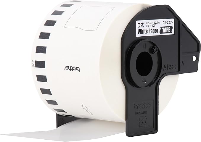 Brother Genuine, DK-22053PK Continuous Paper Label Roll, Cut-to-Length Label, 2.4” x 100 Feet, (3) Rolls Per Box, White (DK22053PK)