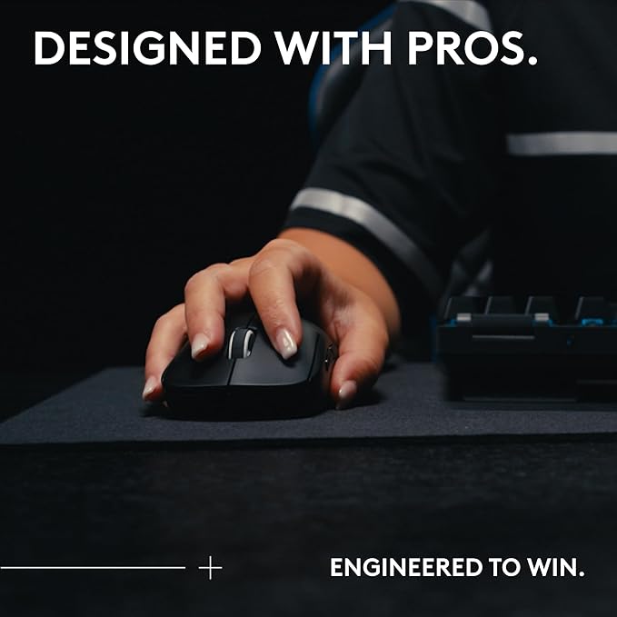 Logitech G PRO X Superlight 2 Wireless Gaming Mouse, 60g Pro-Grade with 5 Programmable Buttons, 44k DPI Sensor, 8kHz Report Rate, USB-C Charging for PC/Mac - White