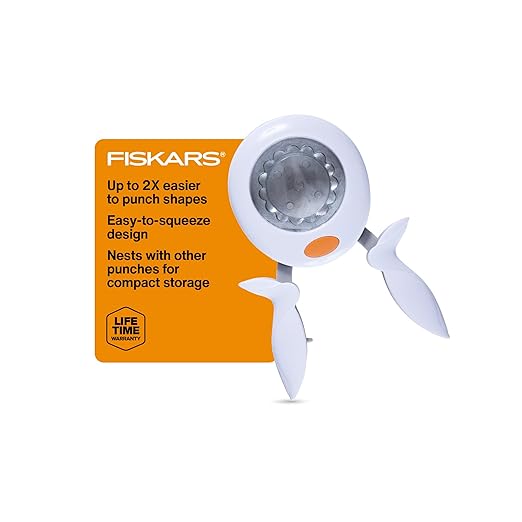 Fiskars X-Large Craft Hole Punch - Ergonomic and Easy Squeeze Grip - Seal of Approval Shape - Scrapbooking Tools