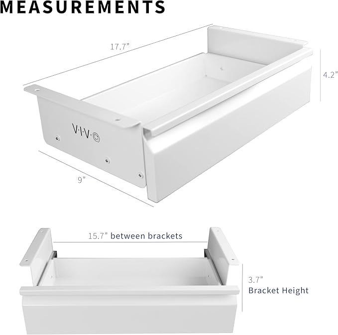 VIVO 16 inch Under Desk Slide Out Drawer without Shell, Home Office Storage Organizer, White, DESK-AC03A-W