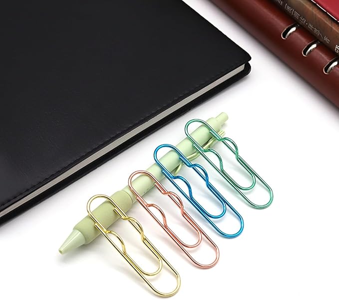 12-Pack Pen Holder Clips for Notebook, Journal, and Book, Ideal for Students, Professionals, and Teachers, Pen Loop Holder for Office and School Use (3 Gold, 3 Rose Gold, 3 Blue, 3 Green)