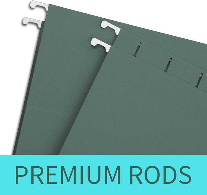 HERKKA Extra Capacity Hanging File Folders, 30 Pack Reinforced Hang Folders with Heavy Duty 3 Inch Expansion, Designed for Bulky Files, Medical Charts, Letter Size, Green
