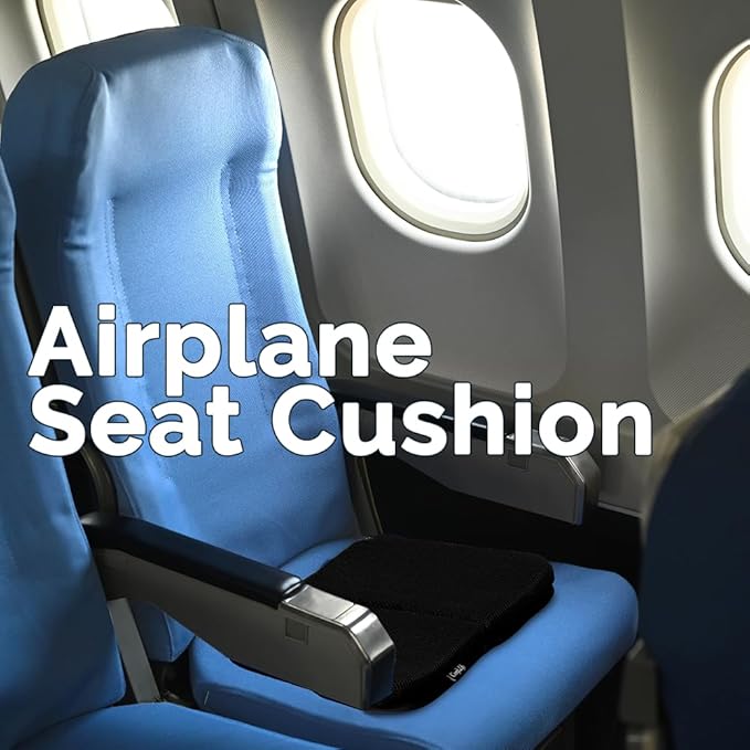 ComfiLife Ergo-Gel Airplane Seat Cushion – Travel Seat Cushion – Compact, Foldable, Portable Comfort