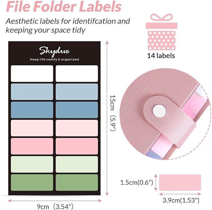 SKYDUE 8 Pockets Expanding File Folders, Accordion Folders, Portable Paper Bill Receipt Organizer, Letter Size, Home College School Office Supplies, Pink