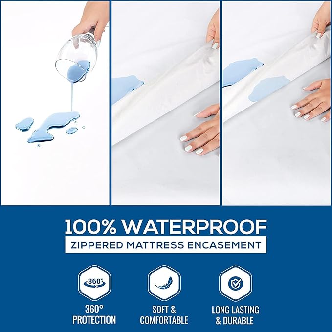 Utopia Bedding Mattress Protector Zippered Full Size (Pack of 10), 100% Waterproof Bed Bug and Dust Mite Proof Mattress Encasement, Absorbent 6 Sided Mattress Cover