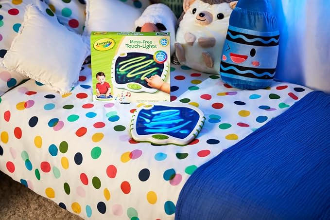 Crayola Toddler Touch Lights, Musical Sensory Toys for Toddlers, Essential Easter Basket Stuffers & Gifts, Light Up Drawing Pad, Mess Free Painting, Travel Activity, 2+