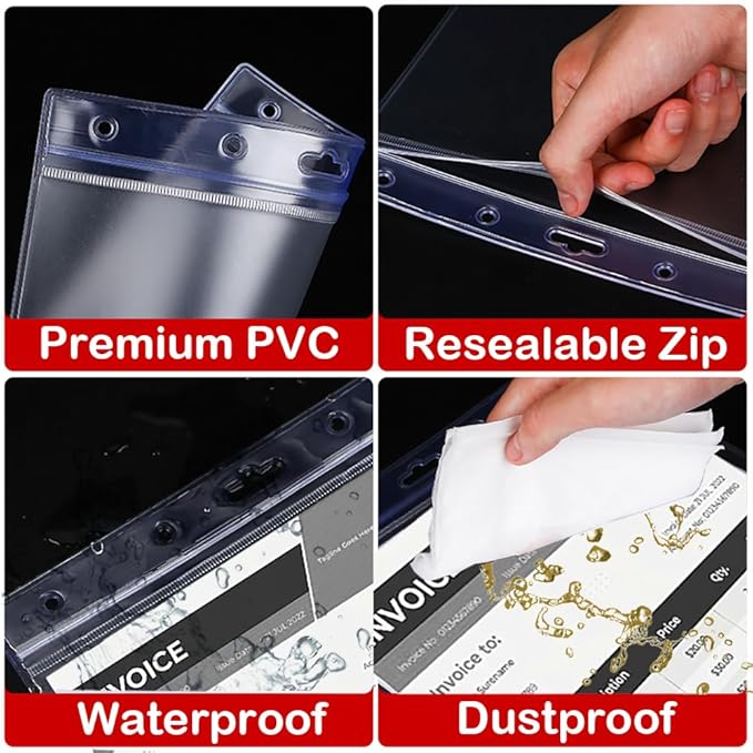 Bird Fiy Sheet Protectors 10 Pack 8.5" x 11" Waterproof Resealable Zip Wall Sign Holder Page Protectors Clear Photo Plastic Sleeves for Documents, Photos, and Wall Sign Display