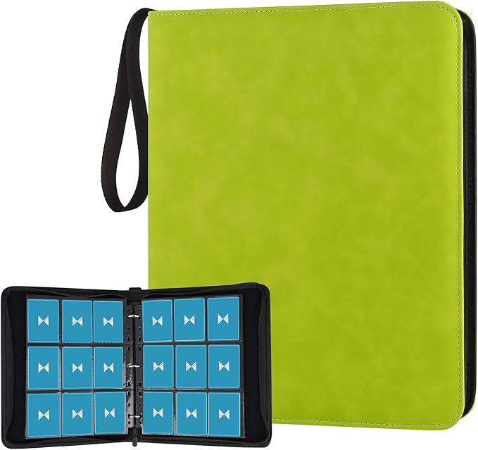 720 Card Binder, Premium Trading Card Binder, 9 Pocket Double Sided Pocket PU Card Collection Binder, Collector Card Album, Card Folder for MTG, TCG, Sports Cards, Game Cards (Grass Green)