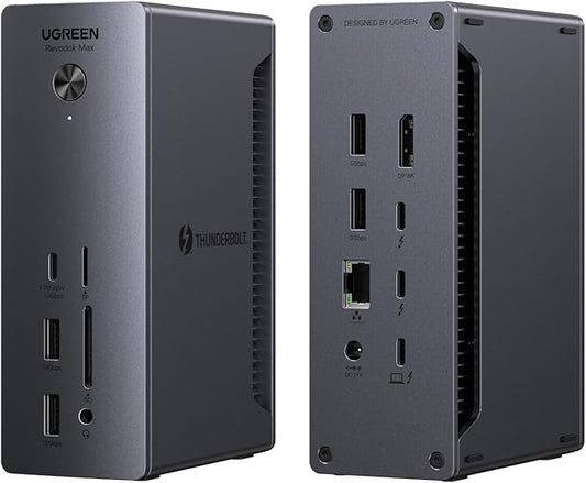 UGREEN Thunderbolt 4 Dock 13-in-1 40Gbps Docking Station with Dual 4K@60Hz Single 8K Display, 90W Charging for Laptop, 2.5GbE, SD/TF 4.0. Revodok Max 213 for MacBook Surface Pro and More