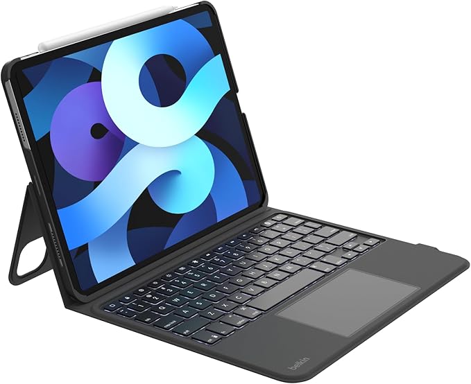 Belkin Everyday Keyboard Case w/Cradle, Backlit Bluetooth Keyboard, Multi-Gesture Controls, Magnetic Apple Pencil Storage Compatibility, & Multimedia Keys for iPad Air 10.9" & iPad Pro 11" - Black