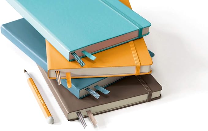 LEUCHTTURM1917 - Notebook Hardcover Medium A5-251 Numbered Pages for Writing and Journaling (Stone Blue, Squared)