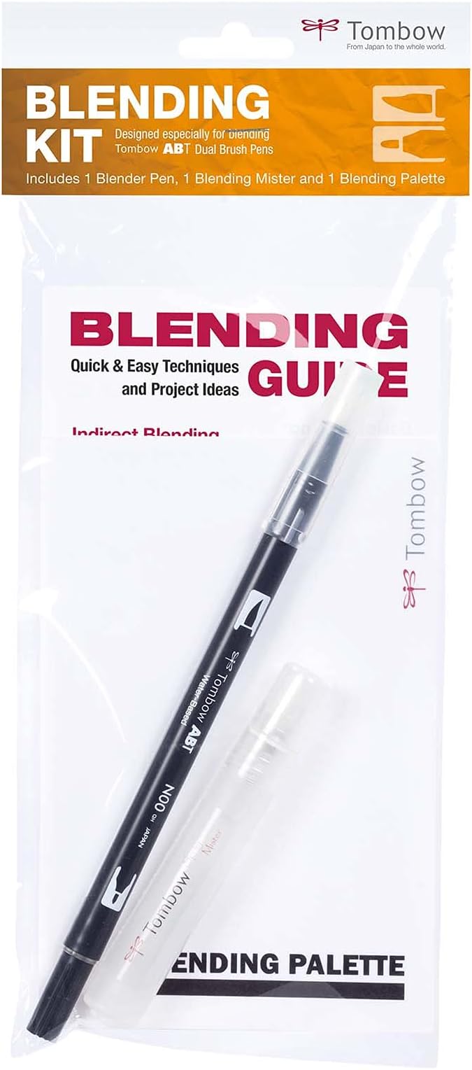 Tombow 56182 Blending Kit. Includes Blending Palette, Colorless Blender, Spray Mister, and Blending Guide, Multicolor, 3 Piece Set