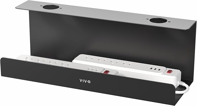 VIVO Under Desk 17 inch Extra Deep Cable Management Tray, Power Strip Holder, Cord Organizer, Wire Tamer for Office and Home, Black, DESK-AC16-1C