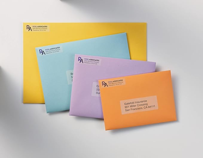 Avery Matte Clear Return Address Labels, Sure Feed Technology, Laser, 1/2" x 1-3/4", 2,000 Labels, 5 Packs (5667)