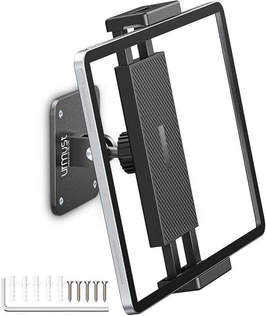 Urmust Universal Tablet Wall Mount Holder, 360° Adjustable, for 4.7-13" Devices, iPad, Galaxy Tab,Sturdy Aluminum Wall Phone Holder, ipad Wall Mount for Home, Office & Public Spaces