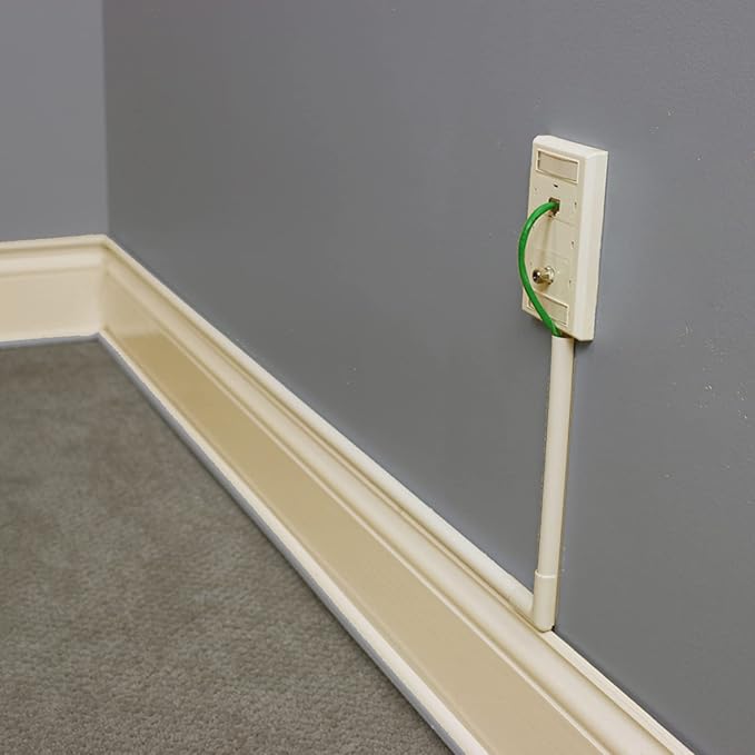 Legrand Wiremold C8 Cordmate Outside Elbow Elbow Cord Cover, Organizer for Wall, Holds 1 Cord or Cable, Ivory (1 Pack)