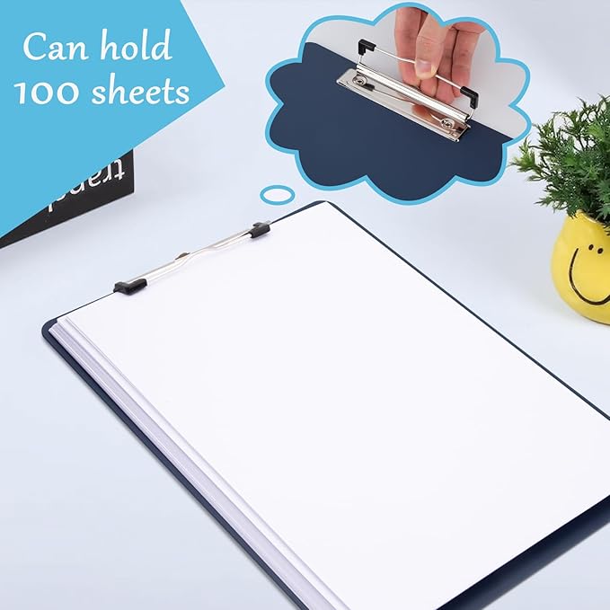 16 Pack Plastic Clipboards with Low Profile Clip, Hanging Clipboards Bulk, Clip Boards 8.5x11 Holds 100 Sheets, A4 Letter Size Clipboard for Teacher, Students, Kids, School & Office
