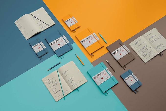 LEUCHTTURM1917 - Notebook Hardcover Medium A5-251 Numbered Pages for Writing and Journaling (Rising Sun, Ruled)