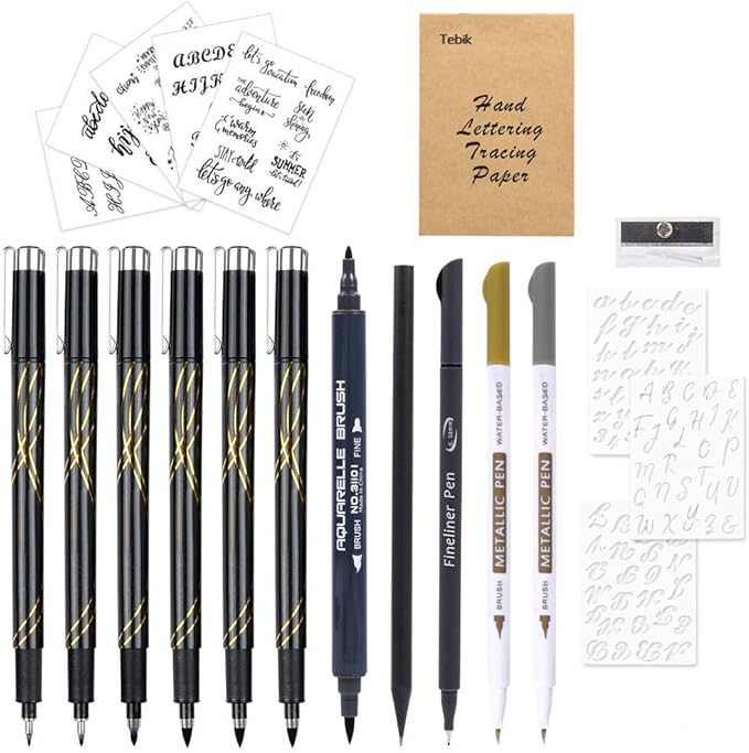 Calligraphy Pens Set, 22 Pack Hand Lettering Pens Kit, Calligraphy Markers with for Beginners Writing, Journaling, Signature, Art Drawing, Illustrations, Card Making, Design