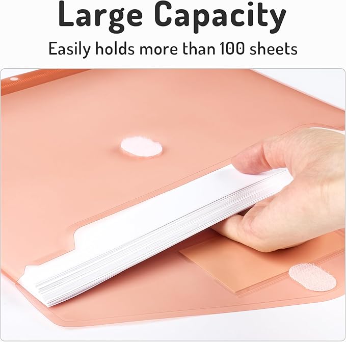 Forvencer Binder Pocket, 10 Pack Super Heavyweight Plastic Folders with Tight Closure, Binder Folders Side Loading, 3 Ring Binder Pocket, Binder Dividers with Pockets, Letter Size, Retro Series
