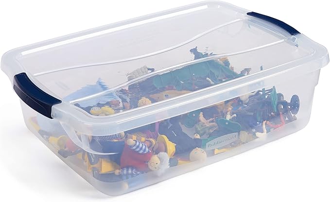 Rubbermaid Cleverstore 17 Qt Clear Storage Bins with Lids, 6-Pack, Stackable, BPA-Free, Made in USA