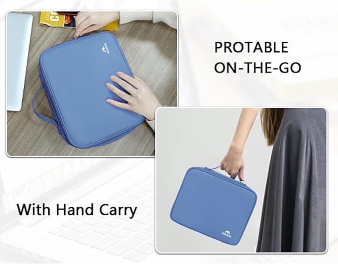 MATEIN Cable Organizer Bag, Large Travel Tech Organizer Water Resistant Electronic Accessories Case with Handle for Tablet, Cables, USB, Hard Drive, Double Layers Travel Gift for Men and Women, Blue