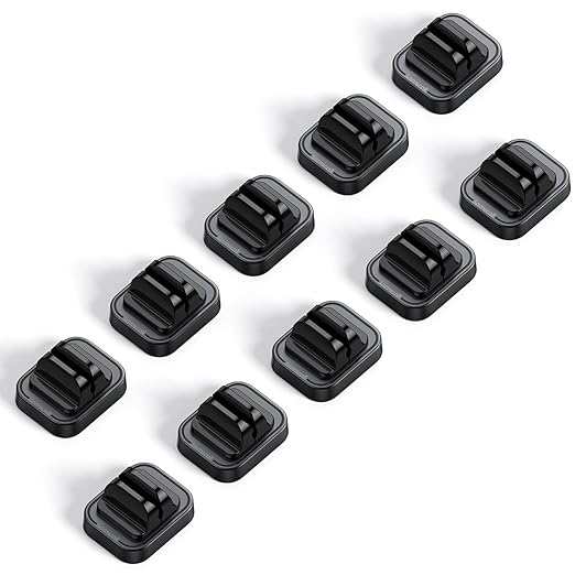 10Pack [Spring Fixed] Cord Holder Clips, Cord Organizer for Desk - Lamicall Adjustable Clips Cable Management, Phone Charger Cord Holder, Wall Car Desktop Nightstand Wire Cord Organizer