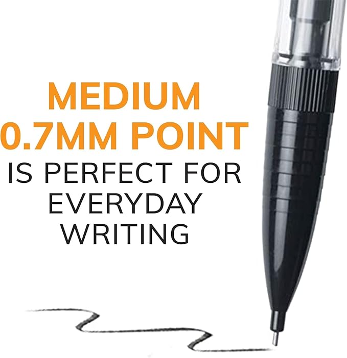 BIC Mechanical Pencils #2 Extra Smooth, 0.7 mm Medium Point, Transparent Barrels with Assorted Colored Clips - Bulk Pack of 80 Lead Pencils