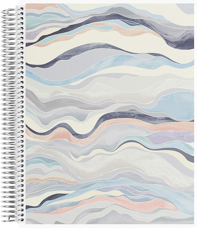 Erin Condren 8.5" X 11" Spiral Bound Productivity Notebook, Layers Neutral, Functional 160 Lined Page and 80Lb Thick Paper Spiral Notebook, Stickers Included