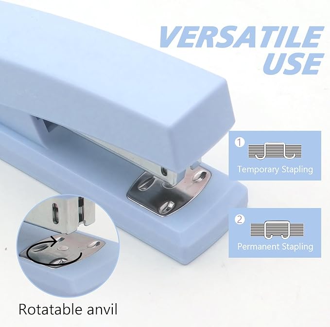 Blue Office Stapler, 25 Sheet Capacity with 2000 Staples and Staple Remover, Desktop Stapler,Blue Office Supplies for Students and Office Clerks