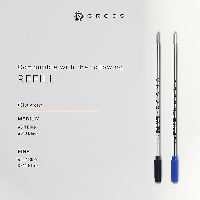 Cross Bailey Light Refillable Ballpoint Pen Presented in a Everyday Gift Box - Medium Point, Black Ink, Polished White