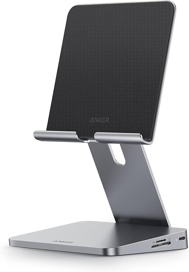 Anker USB C Hub for iPad, 551 USBC Hub (8-in-1), with Foldable Tablet Stand, 4K HDMI, 2 USB-A Data Ports, for iPad Pro 5th Gen/Air 5th Gen/Mini 6th and Later (Silver)