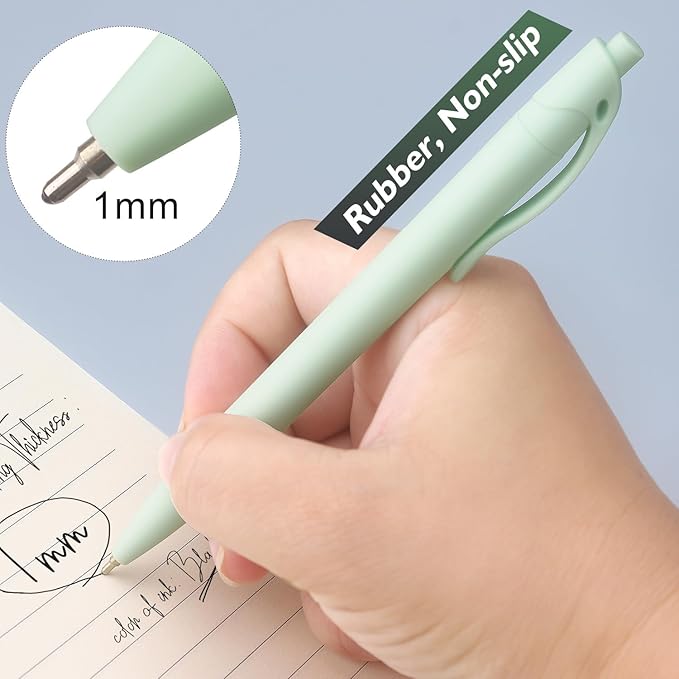 Bribobo 8-Pack Retractable Ballpoint Pens, Smooth Writing, Black Ink, Comfortable Grip, Ideal for Office, School & Everyday Use