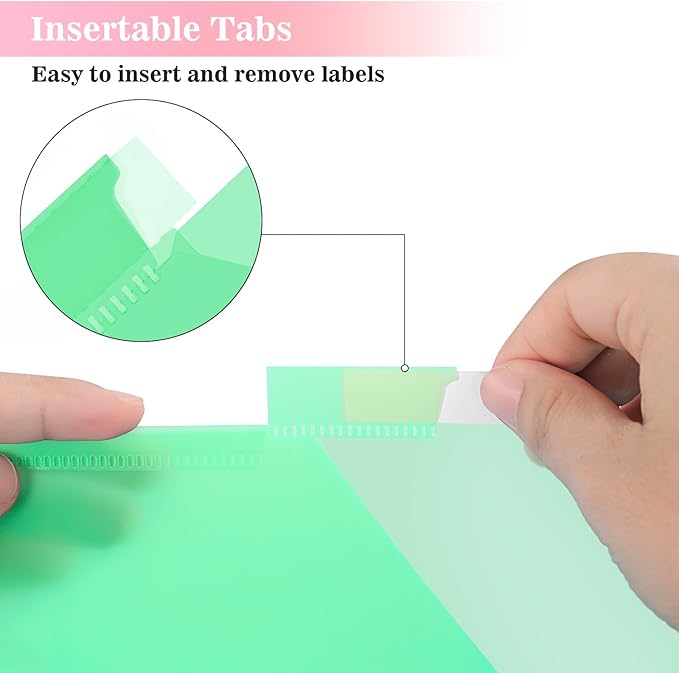 8-Tab Dividers for 3 Ring Binder, 96 Count Binder Dividers with Pockets, Subject Dividers, 3-Hole Plastics Sheets Protectors for US Letter Size in 0.5", 1",2" Binders, 8 Pastel Colors, 12 Packs