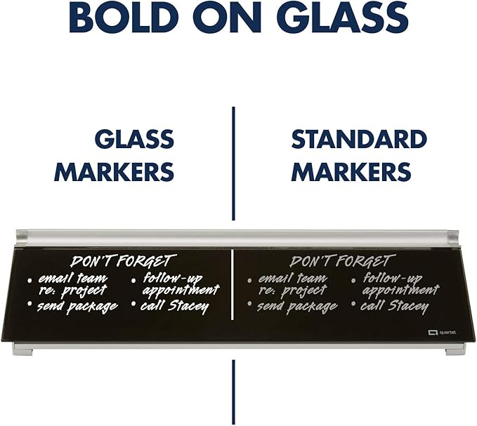 Quartet Glass Dry Erase Markers, Whiteboard Markers, Fine Tip, White and Neon Colors, 6 Pack (79558Q)