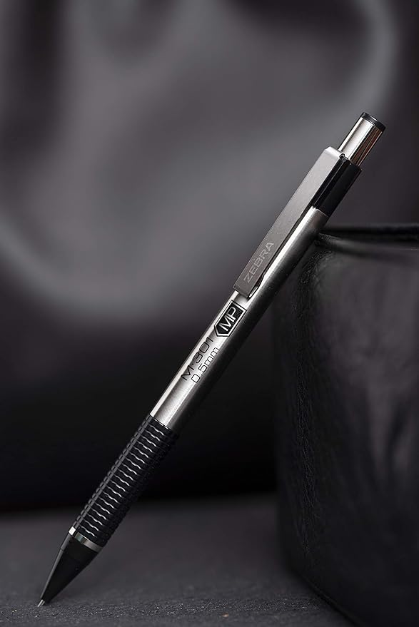 Zebra Pen, M-301 Mechanical Pencil, 0.7mm Point, Stainless Steel Barrel, Textured Grip, Smooth Writing Performance, Refillable, STEEL Series, 10-Count, (54319)