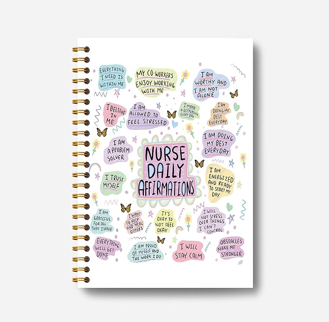 Nurse Notebook Journal with 164 Pages - Nurse Gifts, Thank You Gifts for Nurse, Nurse Daily Affirmations Inspirational Anti Anxiety Notebook, Nurse Must Haves