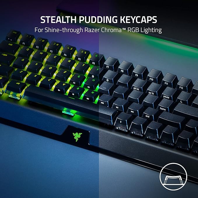 Razer BlackWidow V3 Mini HyperSpeed 65% Wireless Mechanical Gaming Keyboard: Yellow Mechanical Switches Linear & Silent - Phantom Pudding Keycaps - Chroma RGB - Up to 200 Hr Battery - Snap Tap