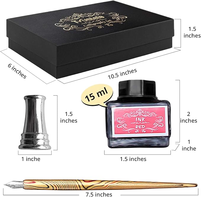 Calligraphy Set For Beginners, 3 Calligraphy Pens, 4 Ink Bottle 15ml, 20 Calligraphy Nibs, 1 Calligraphy Pen Holder, Dip Pen Set, Gift For Men, Women And Kids, Calligraphy Kit For Beginners